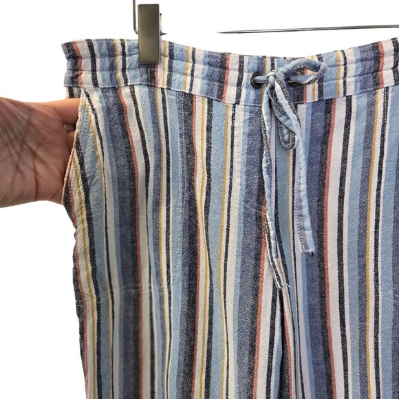 Per Se Linen & Viscose Blend Striped Casual Pants Size Large - Picture 6 of 8